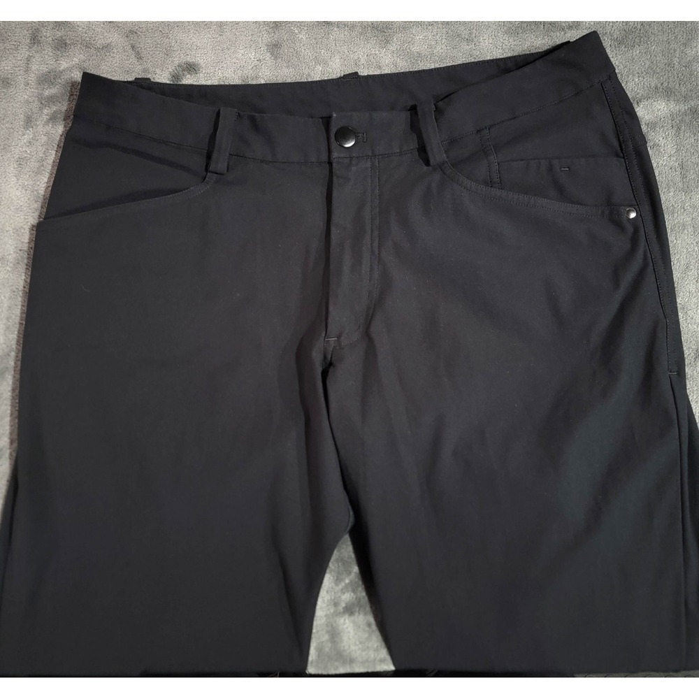 Lululemon Pants Men 32x33 Black 5 Pocket ABC Warpstreme Stretch Reflective EUC